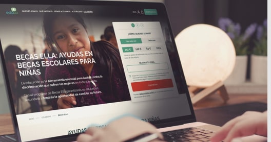 Extracto de pantalla de la web de Educo