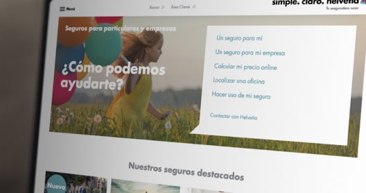 Extracto de pantalla de la web de Helvetia