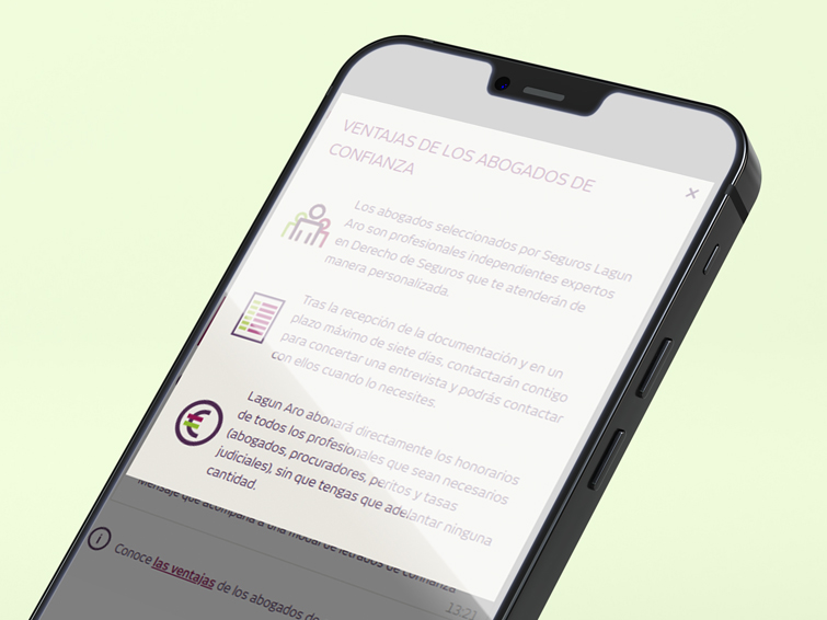 Pantalla Seguros Lagun Aro