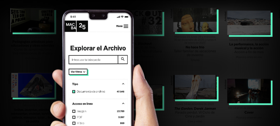 Pantalla del buscador de la web de MACBA